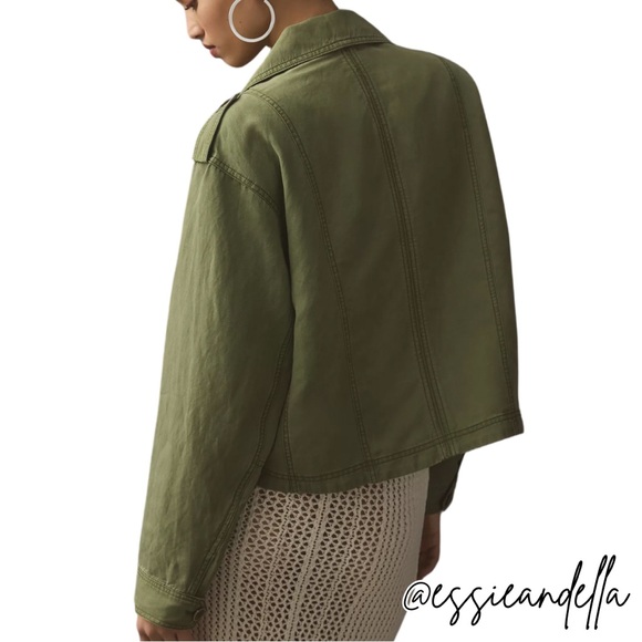 Anthropologie Oversized Cropped Aviator Jacket - Picture 3 of 8